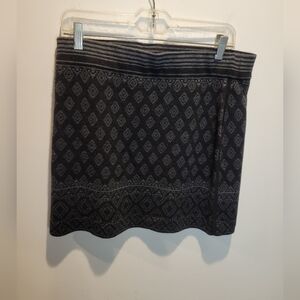 Smartwool Size L Wool Blend Boho Print Skirt Black/grey